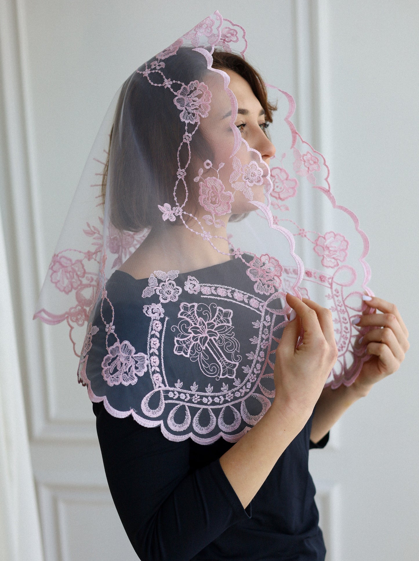 SHORT PINK VEIL - MariaVeils