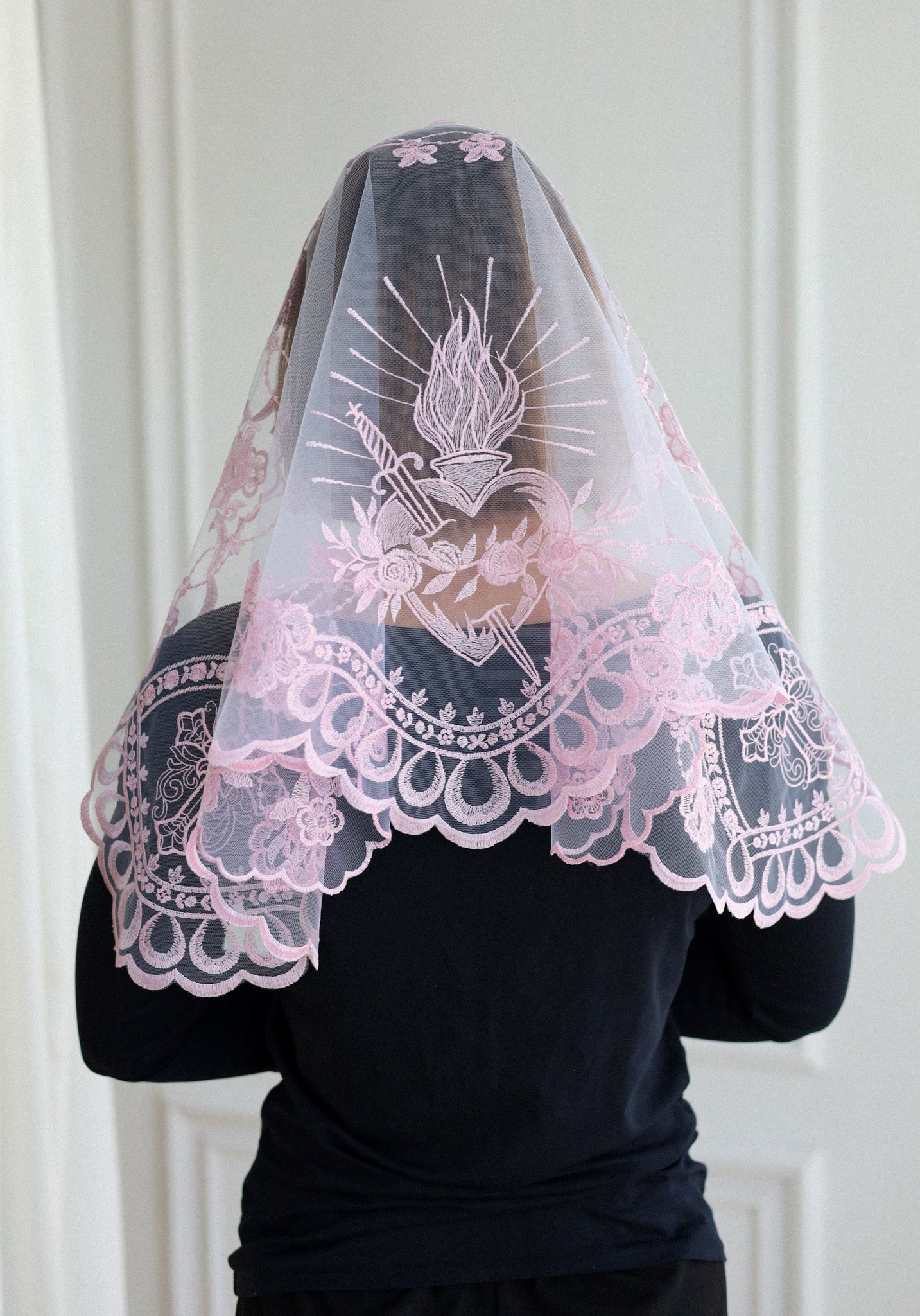 SHORT PINK VEIL - MariaVeils