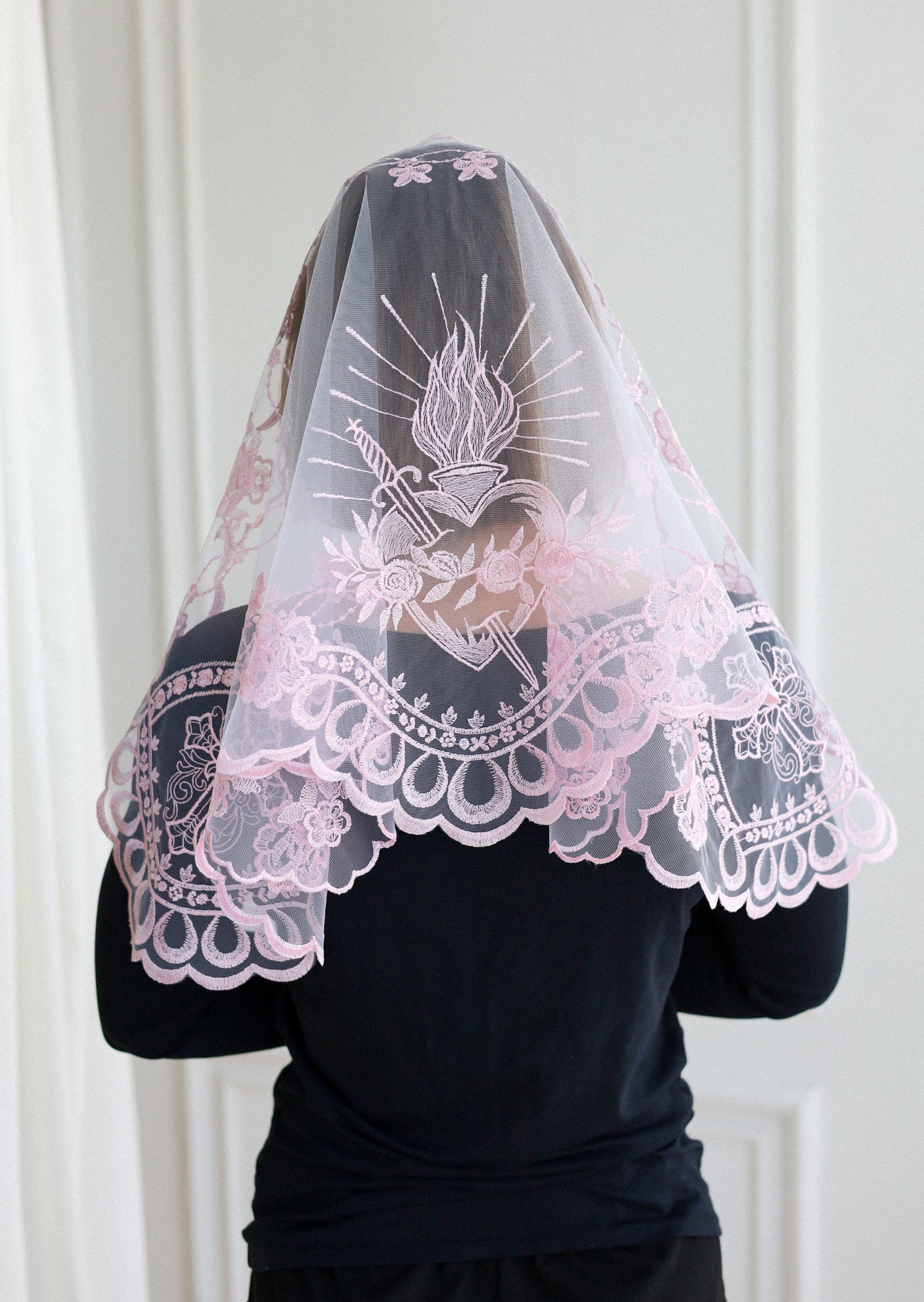 SHORT PINK VEIL - MariaVeils