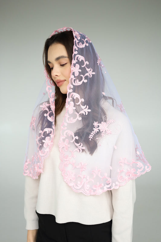 LONG PINK VEIL - MariaVeils