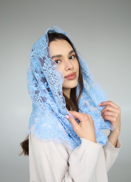 BLUE INFINITY MANTILLA - MariaVeils