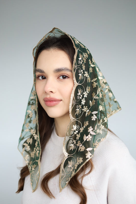 GREEN & YELLOW VEIL - MariaVeils