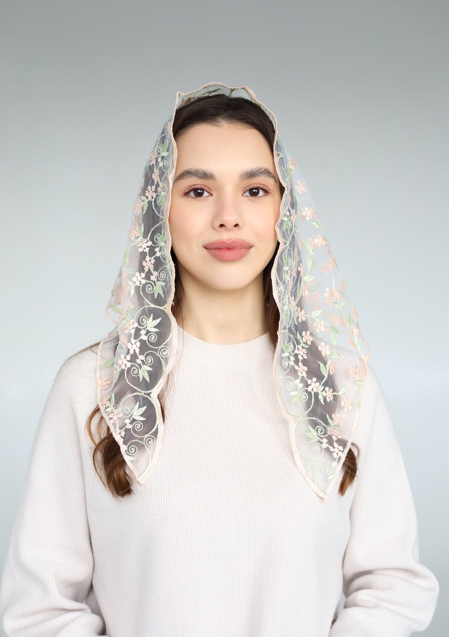 PEACH & PISTACHIO VEIL - MariaVeils