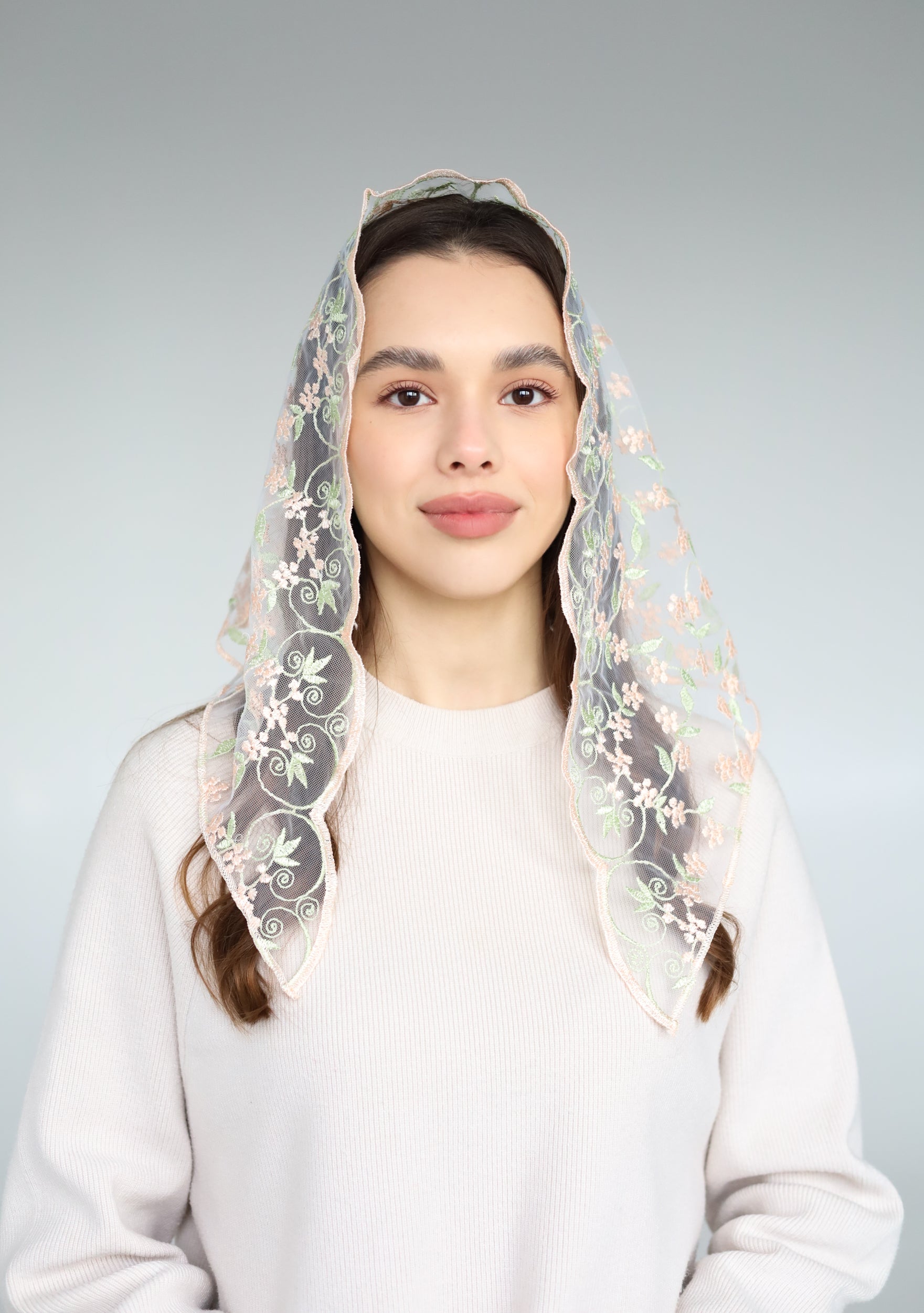 PEACH & PISTACHIO VEIL - MariaVeils