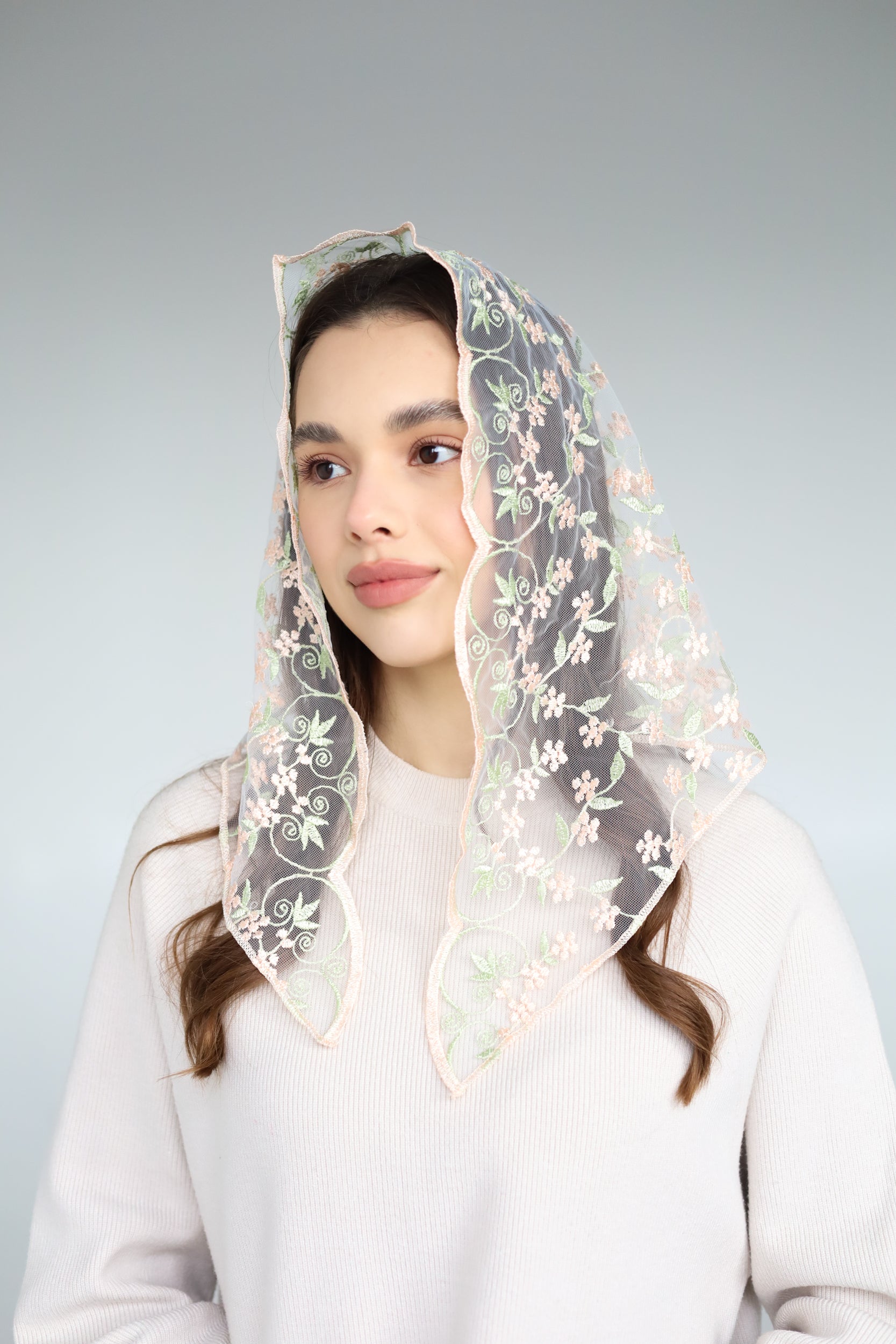 PEACH & PISTACHIO VEIL - MariaVeils