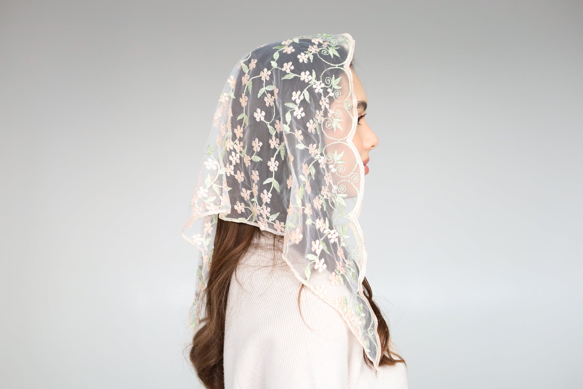 PEACH & PISTACHIO VEIL - MariaVeils