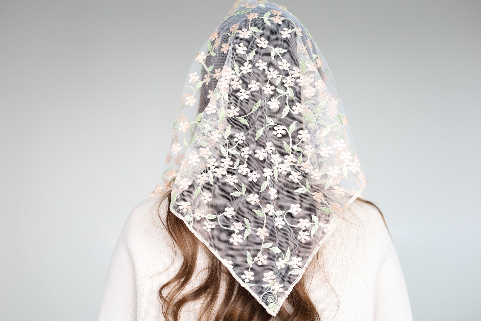 PEACH & PISTACHIO VEIL - MariaVeils