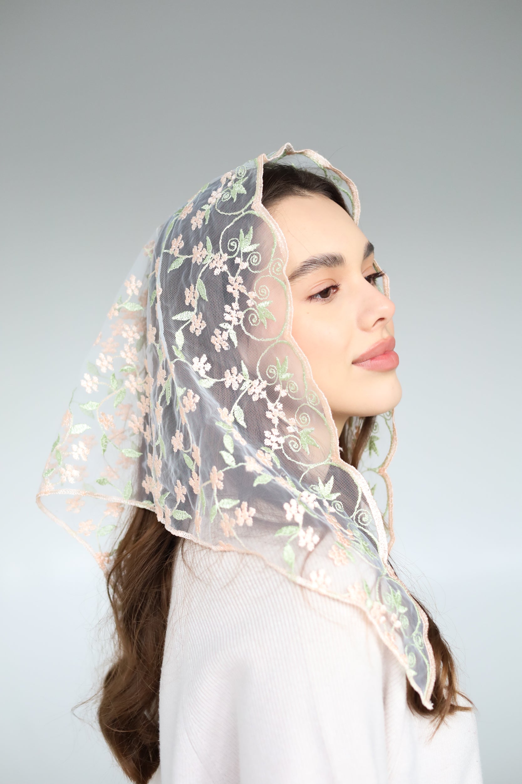 PEACH & PISTACHIO VEIL - MariaVeils