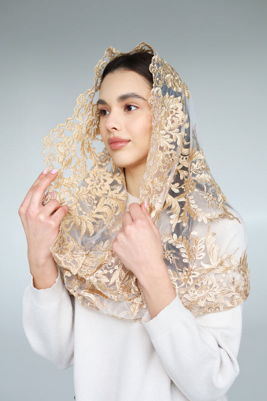 GOLD INFINITY MANTILLA - MariaVeils