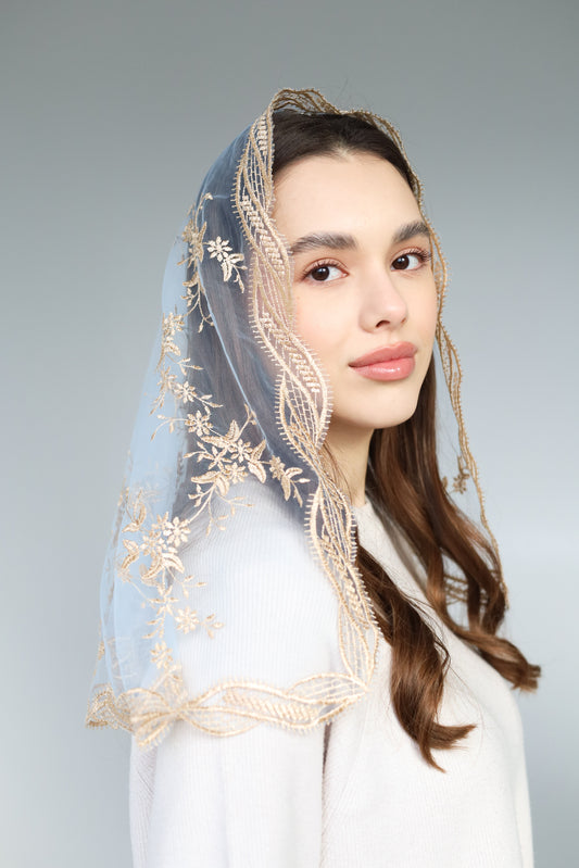 GOLD & BLUE VEIL - MariaVeils