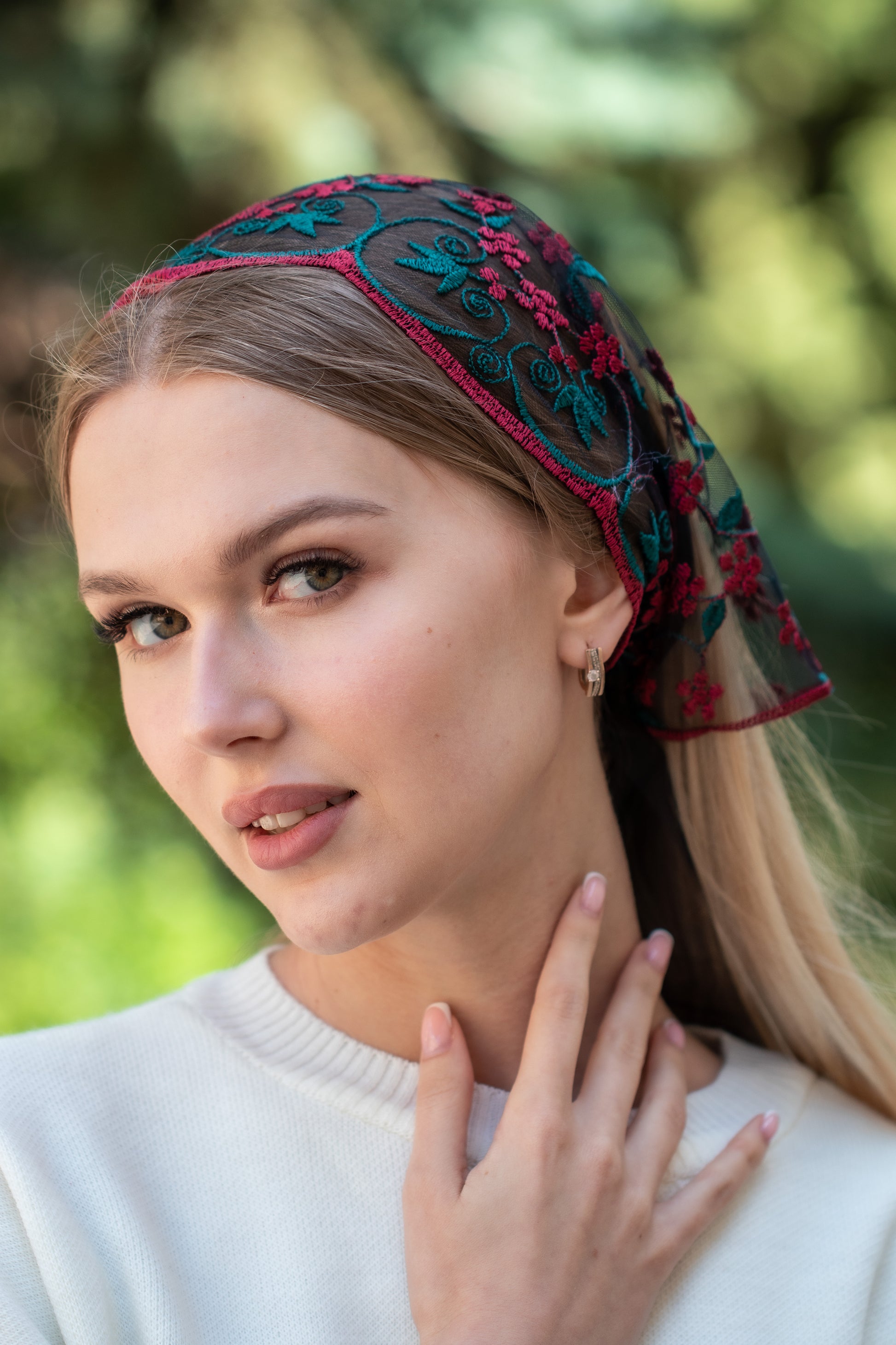 RED & GREEN HEAD BAND - MariaVeils