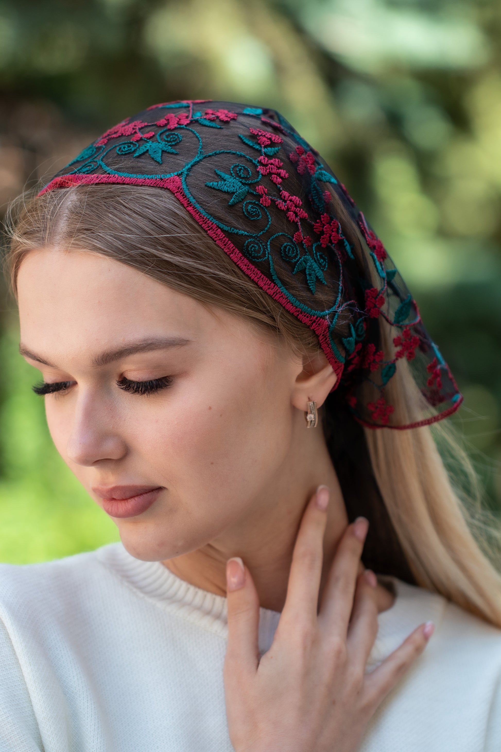RED & GREEN HEAD BAND - MariaVeils