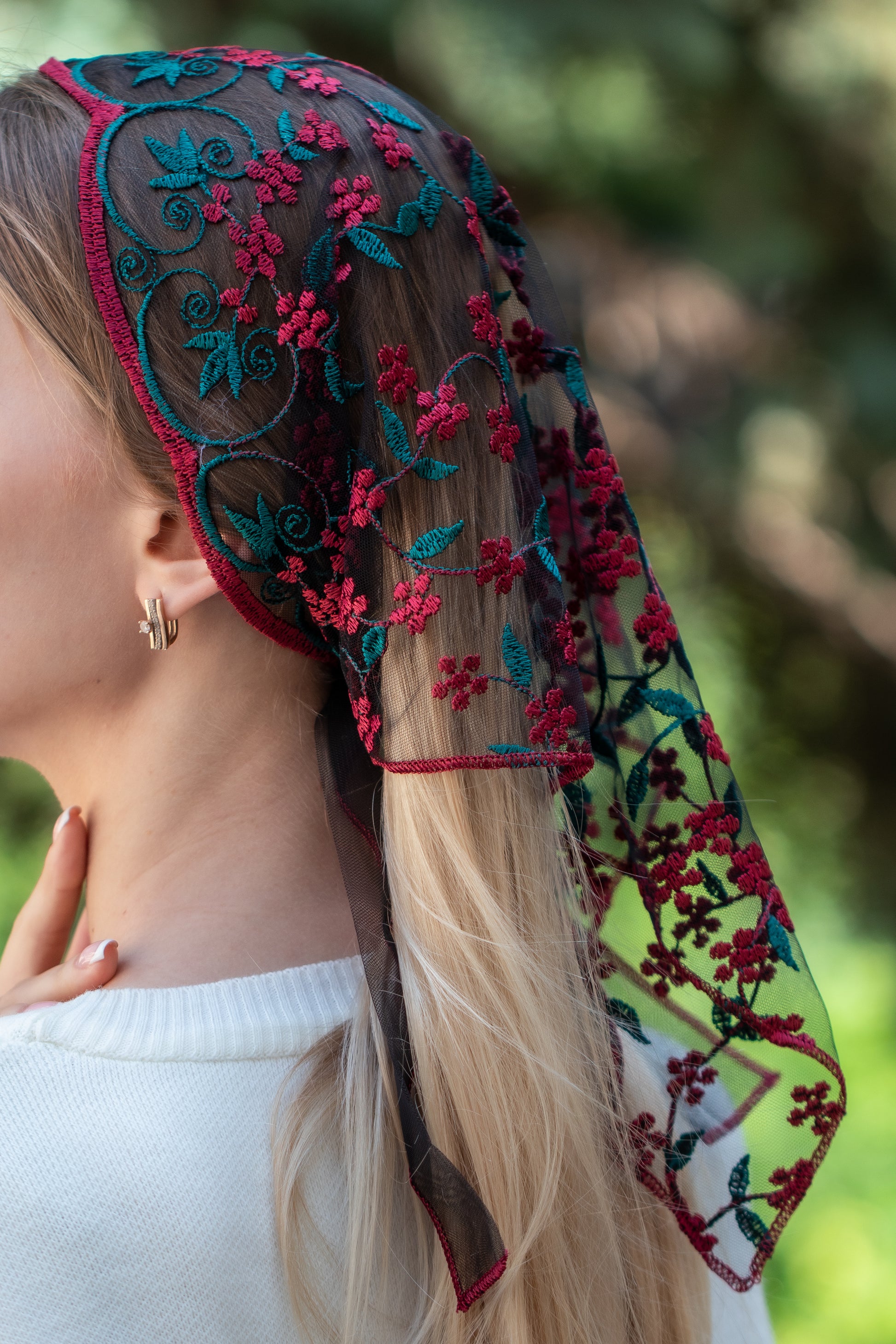 RED & GREEN HEAD BAND - MariaVeils