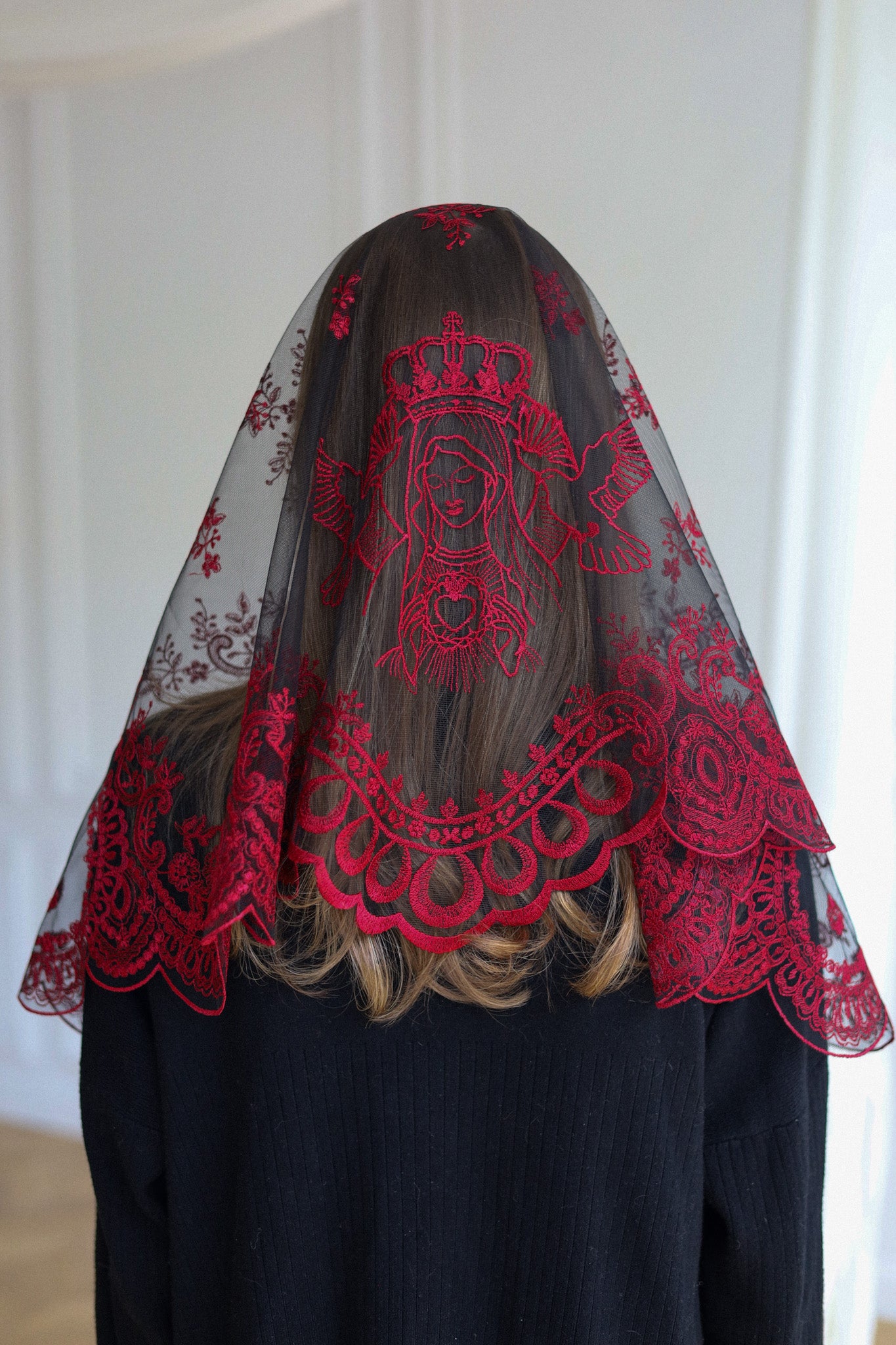 NEW! BURGUNDY VEIL