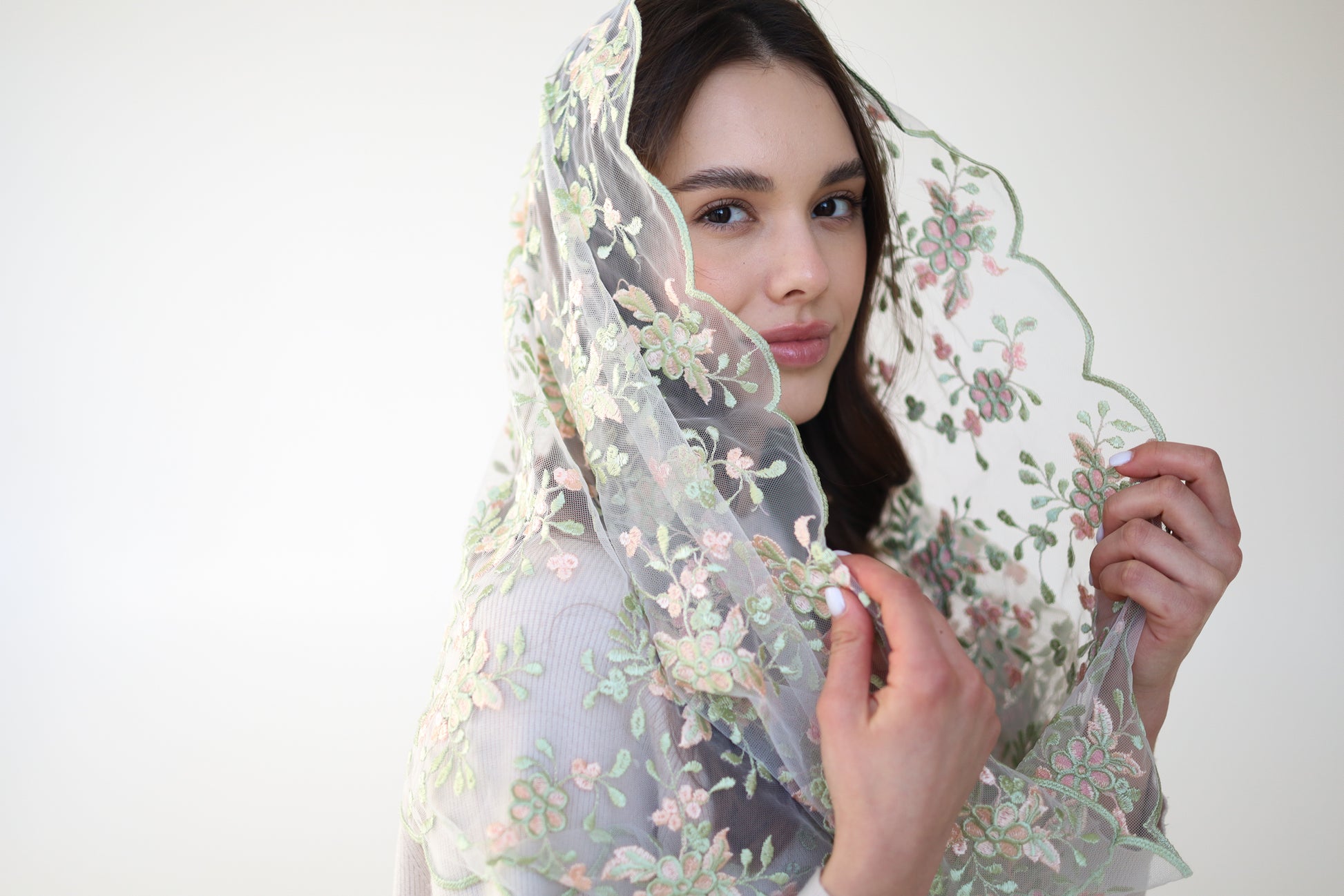PEACH & PISTACHIO INFINITY VEIL - MariaVeils