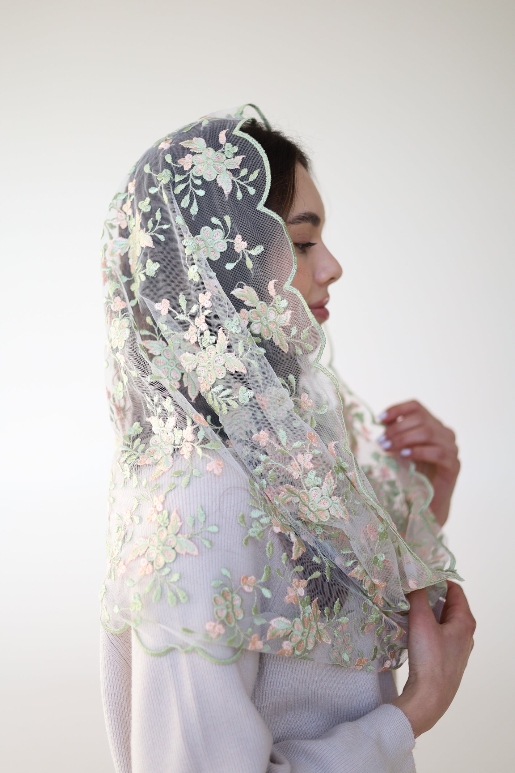 PEACH & PISTACHIO INFINITY VEIL - MariaVeils