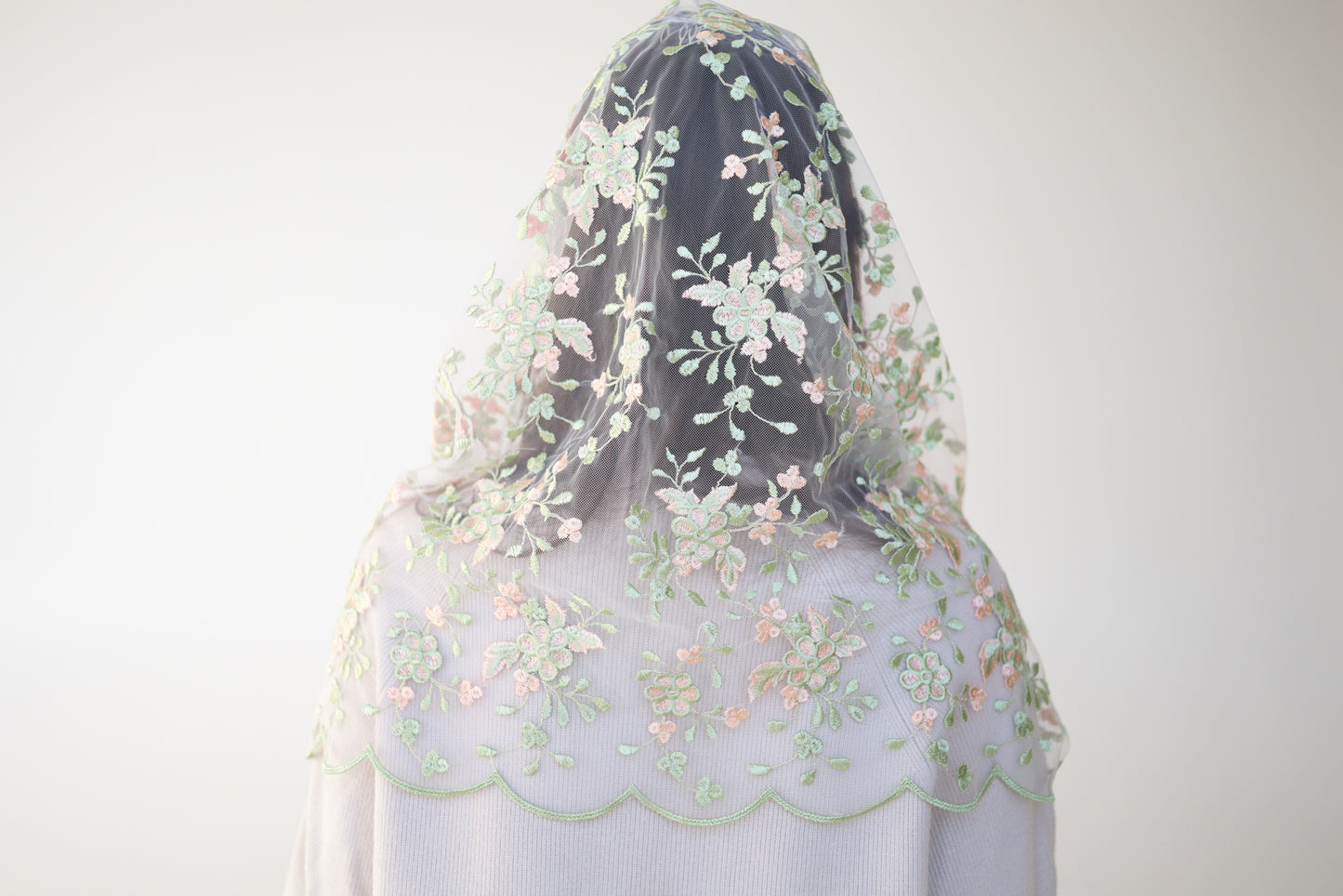 PEACH & PISTACHIO INFINITY VEIL - MariaVeils