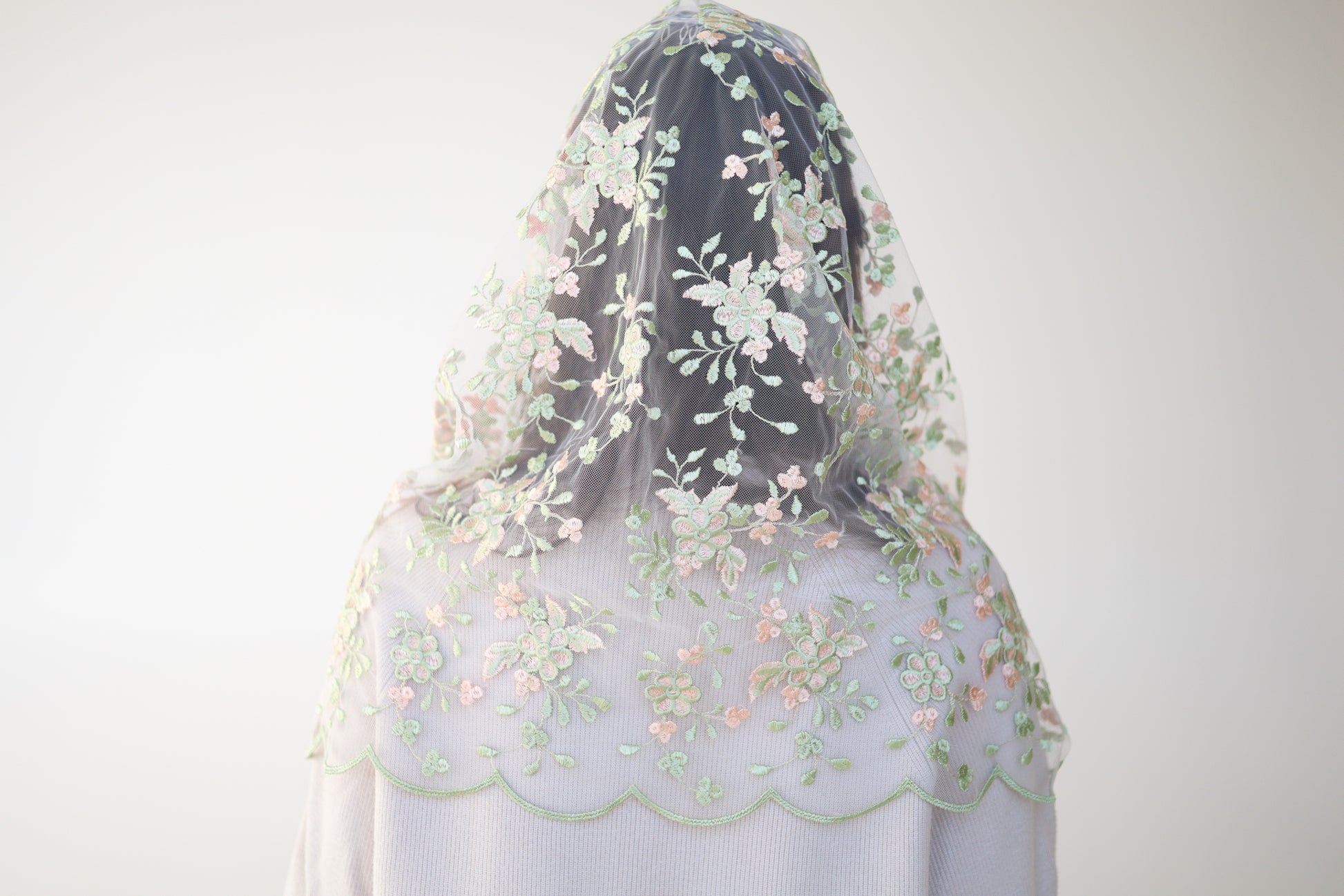 PEACH & PISTACHIO INFINITY VEIL - MariaVeils