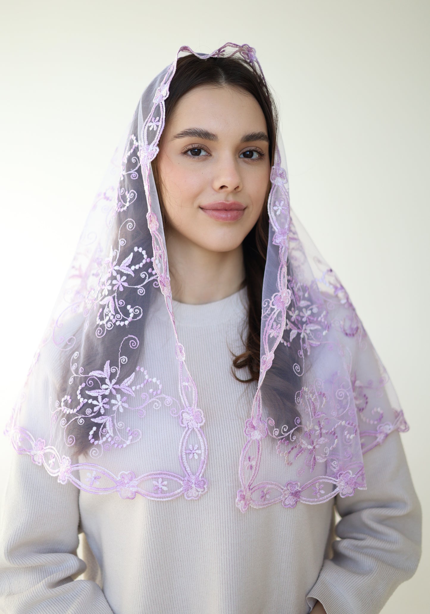 GRADIENT PURPLE MANTILLA - MariaVeils