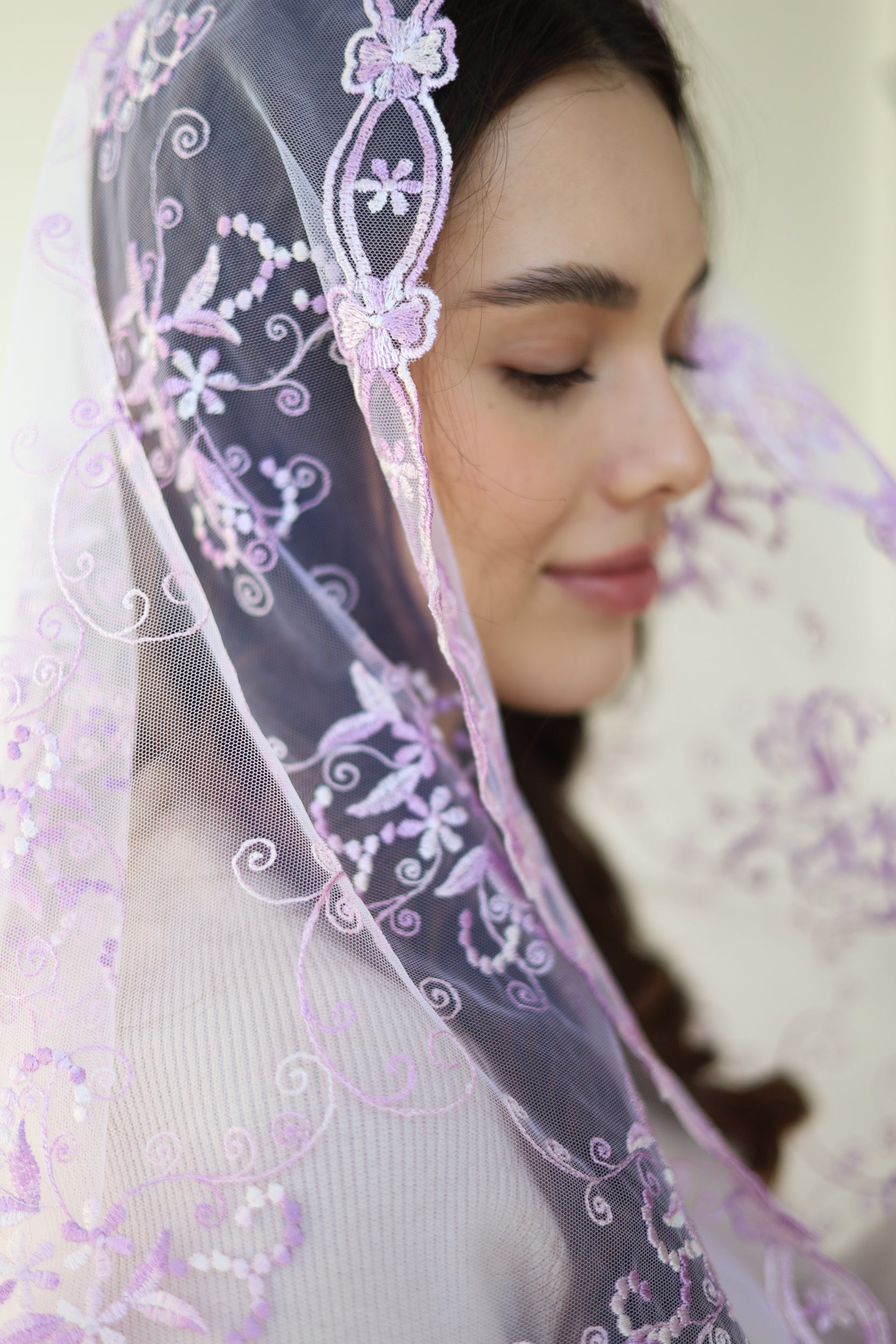 GRADIENT PURPLE MANTILLA - MariaVeils