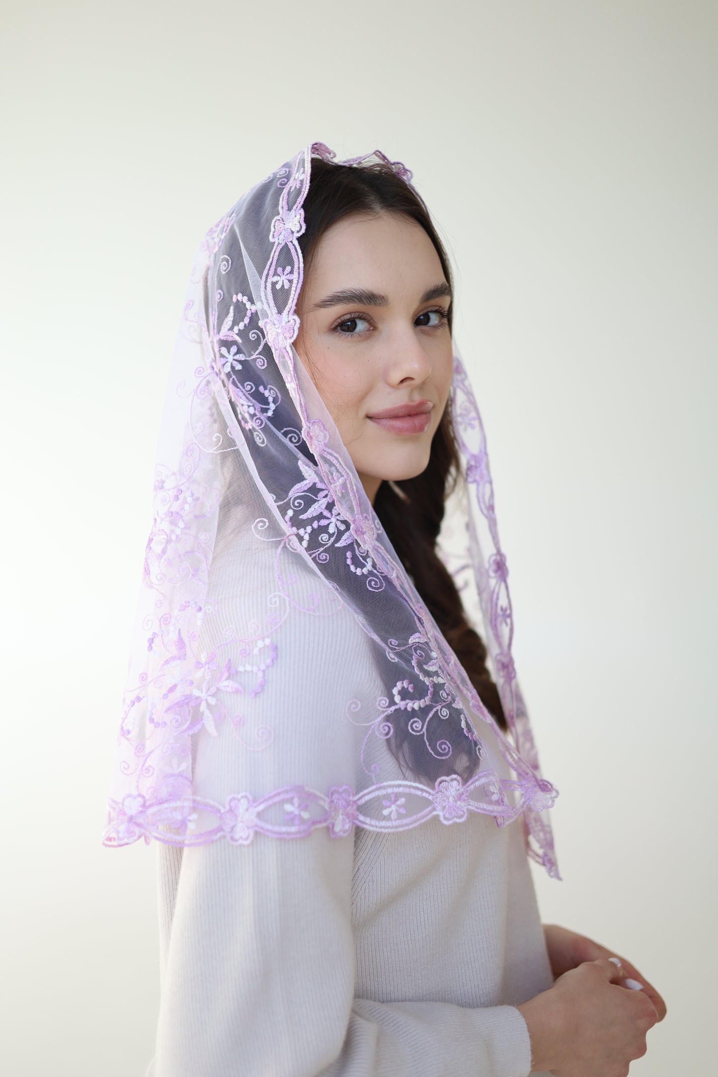 GRADIENT PURPLE MANTILLA - MariaVeils