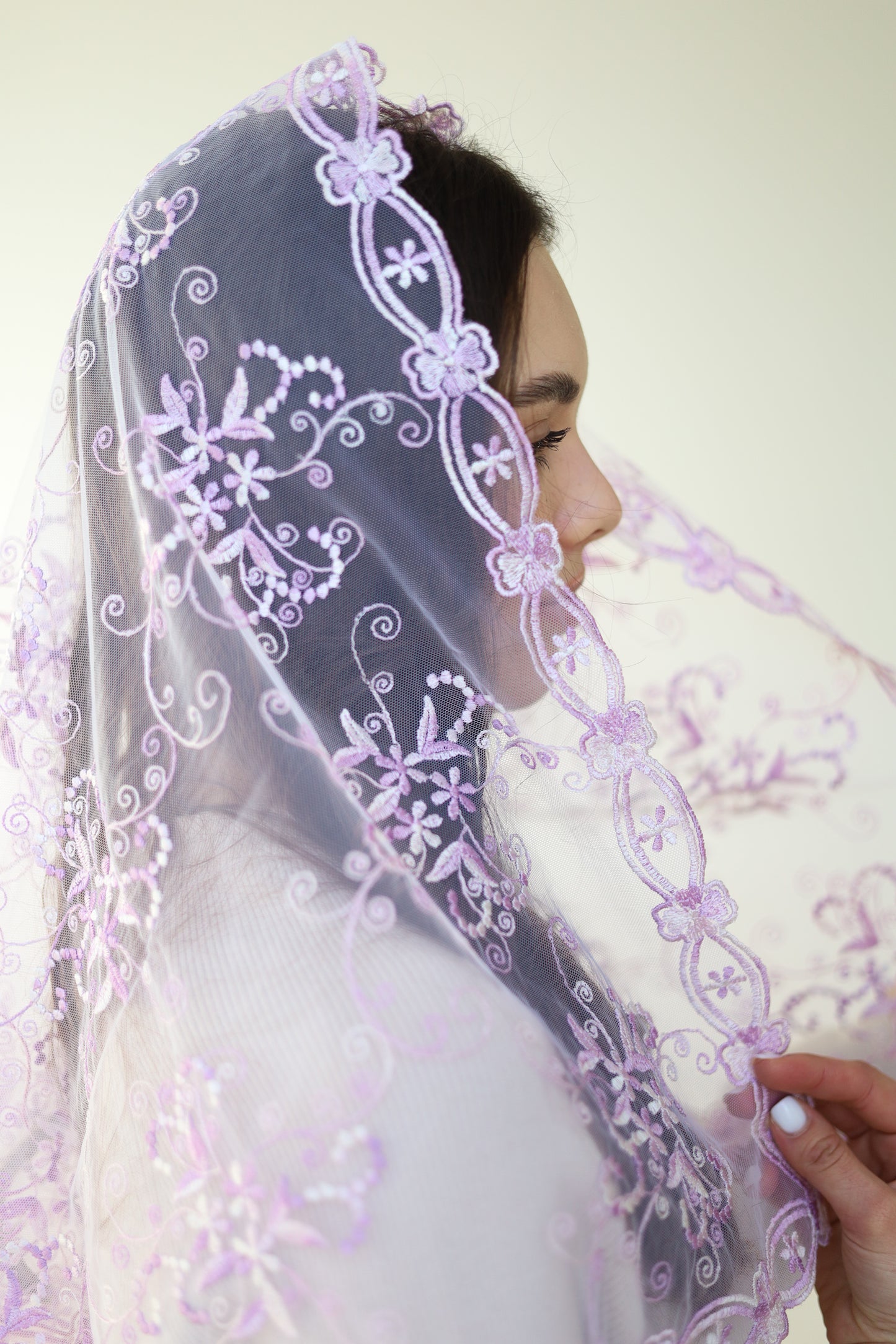 GRADIENT PURPLE MANTILLA - MariaVeils