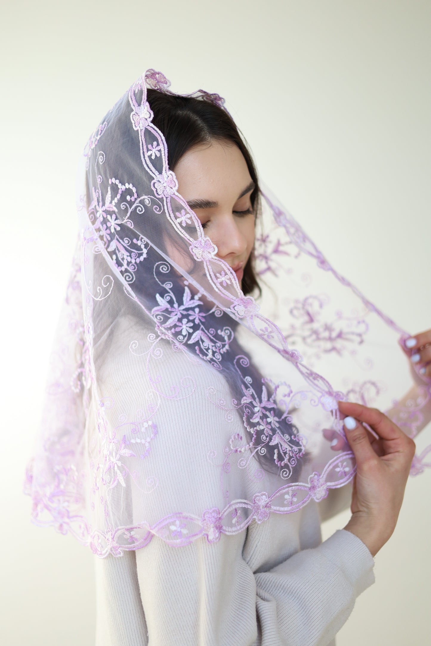 GRADIENT PURPLE MANTILLA - MariaVeils