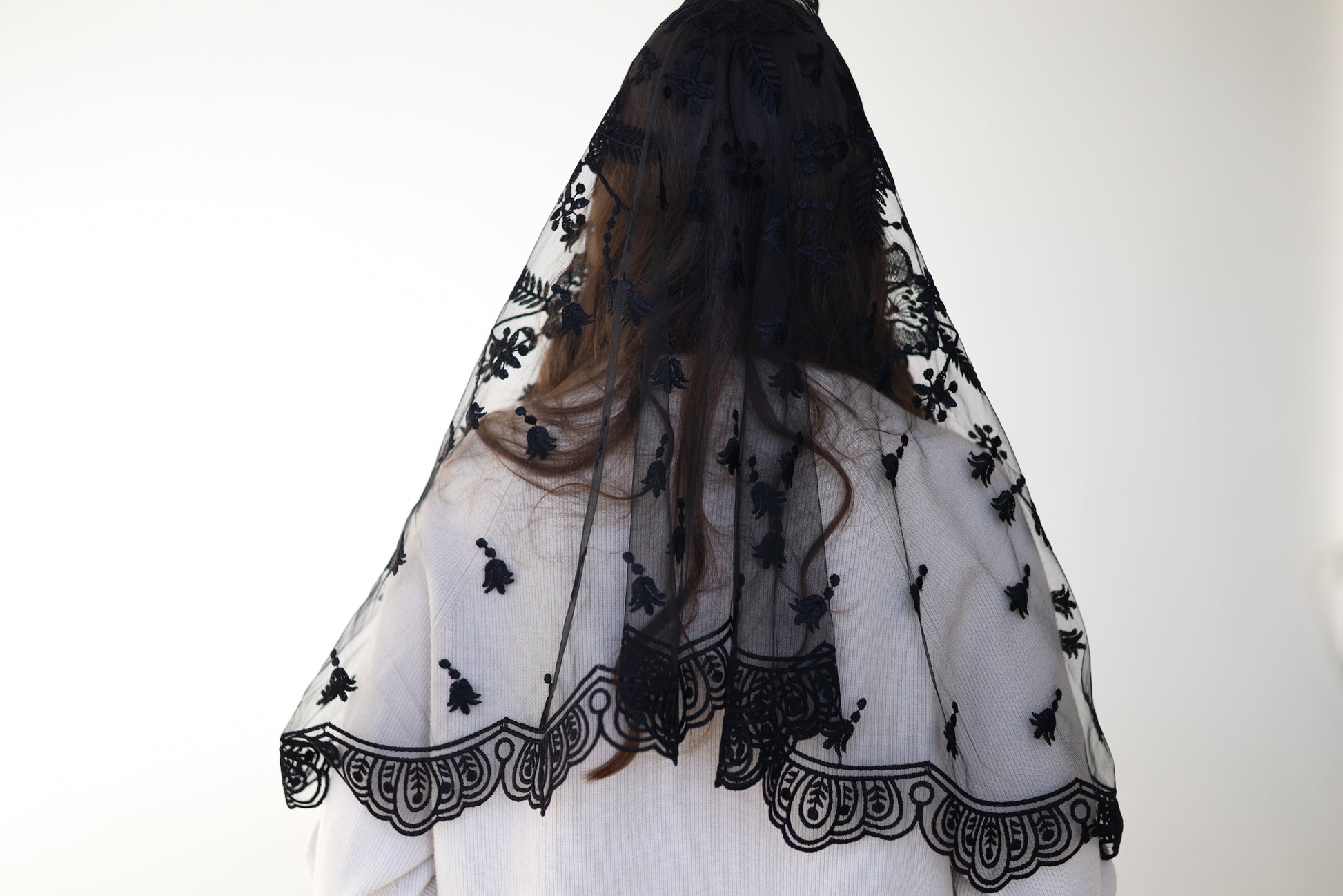 LONG BLACK MANTILLA - MariaVeils