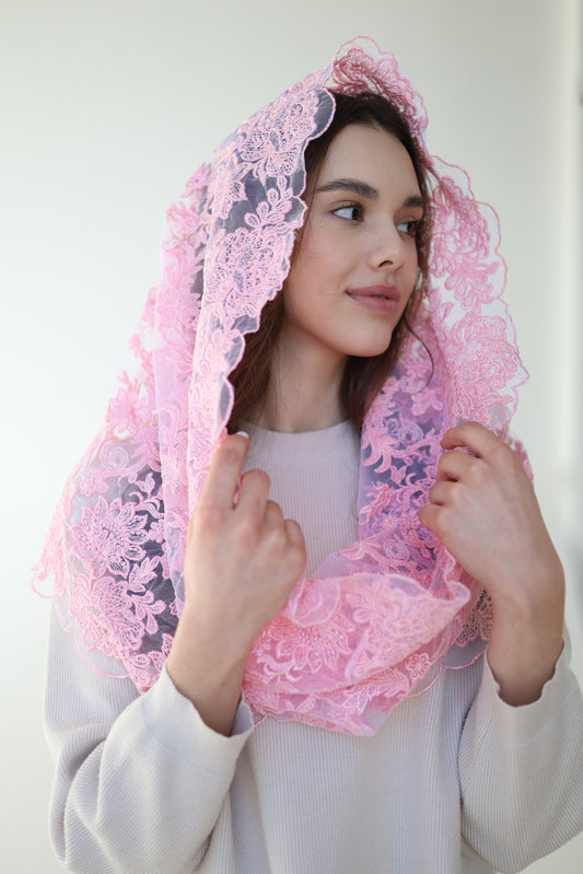 PINK CHAPEL VEIL - MariaVeils