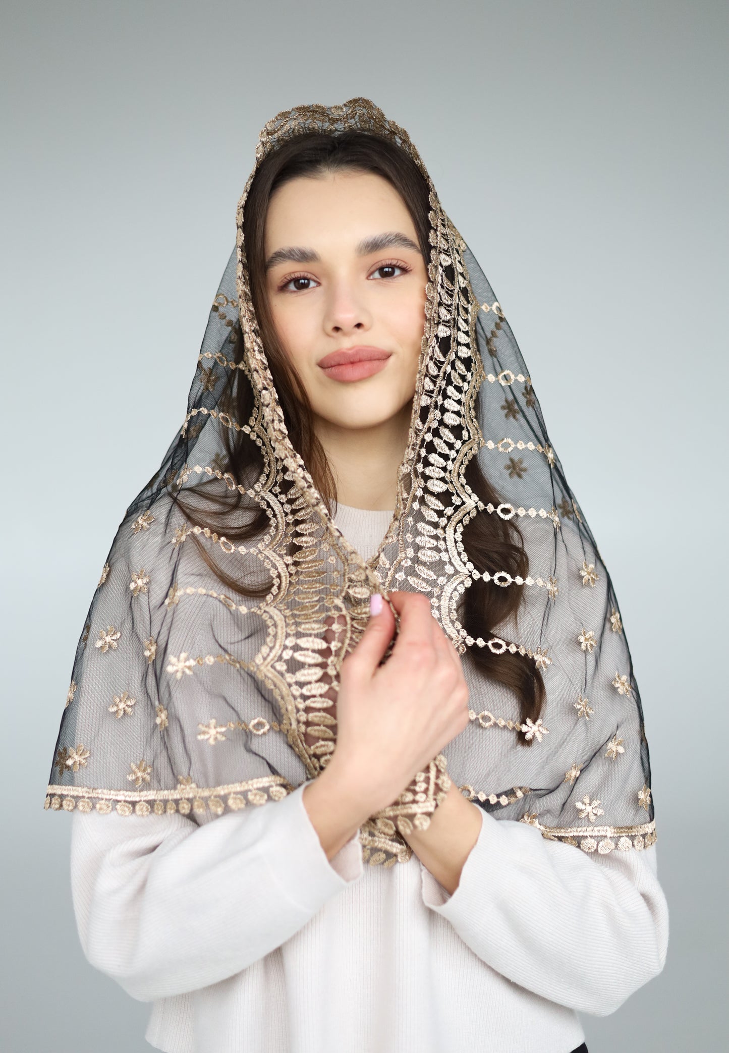 GOLD & PINK LONG VEIL