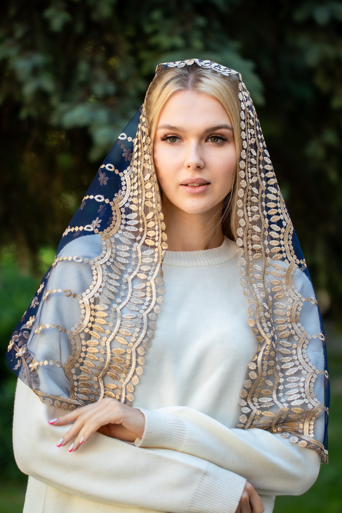 GOLD & PINK LONG VEIL