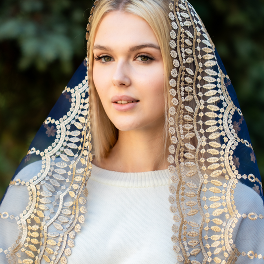 NEW!! Gold chapel veil - MariaVeils