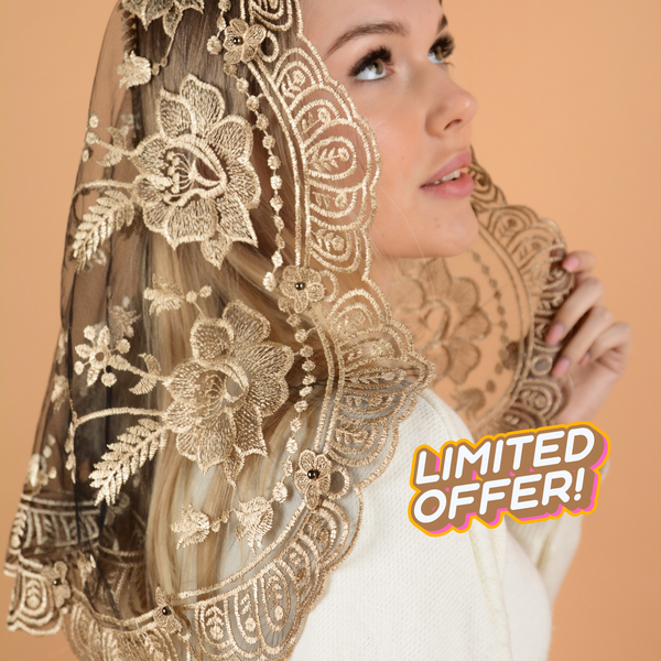 Short 3D Gold Veil - MariaVeils