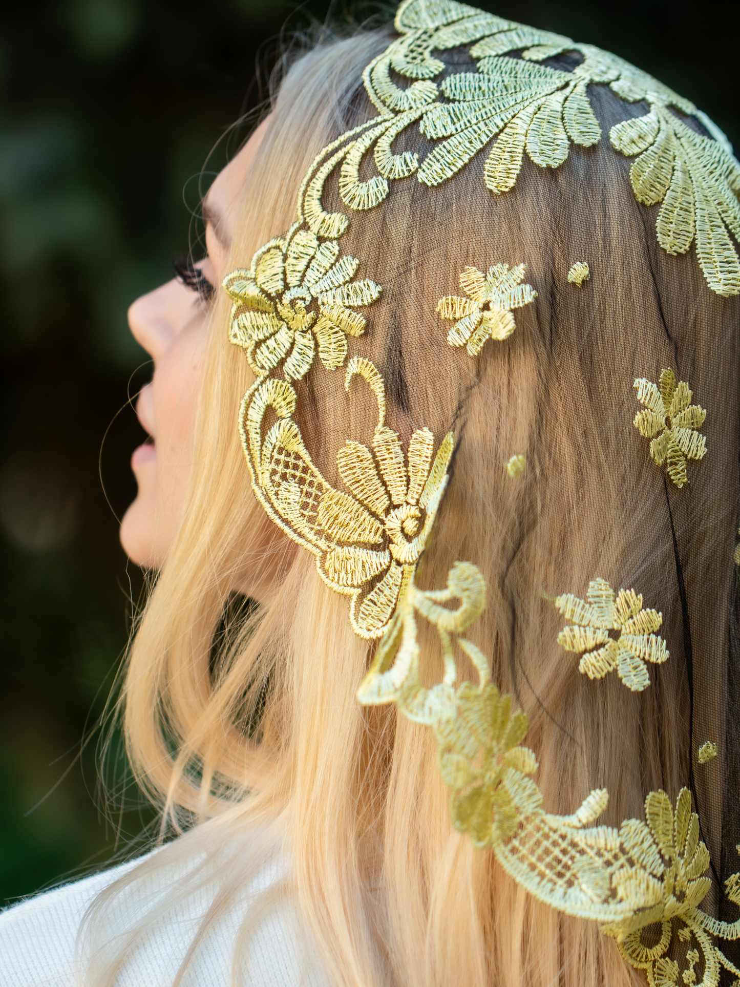 NEW!! Yellow floral veil - MariaVeils