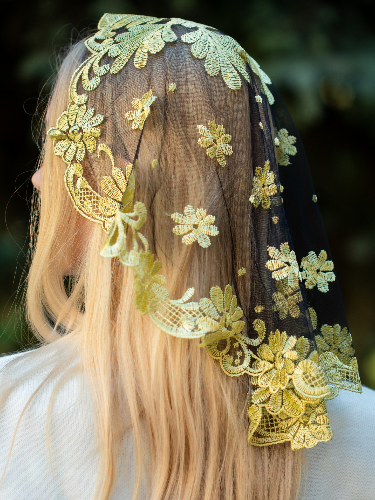 NEW!! Yellow floral veil - MariaVeils