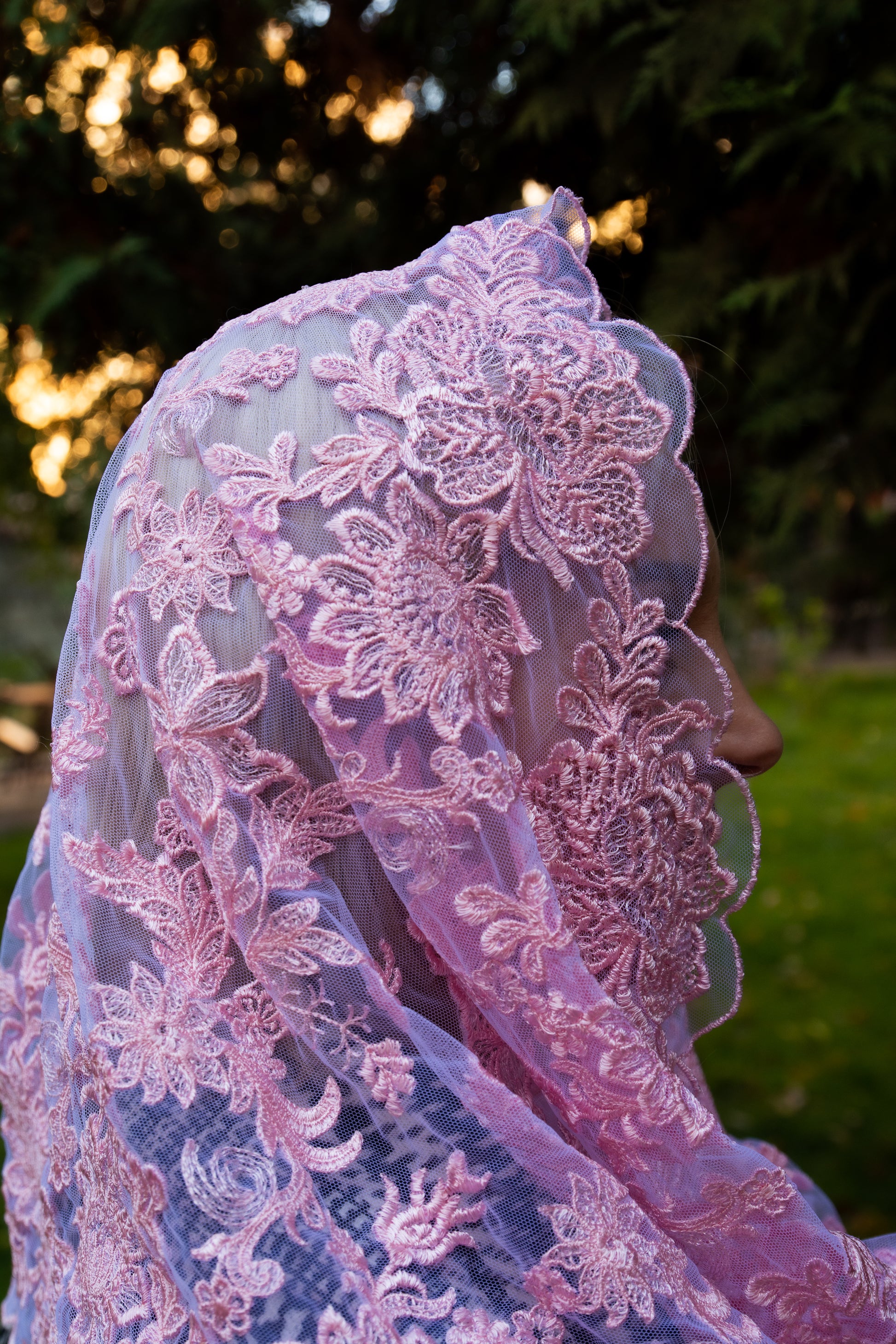 NEW!! Pink Infinity Mantilla - MariaVeils