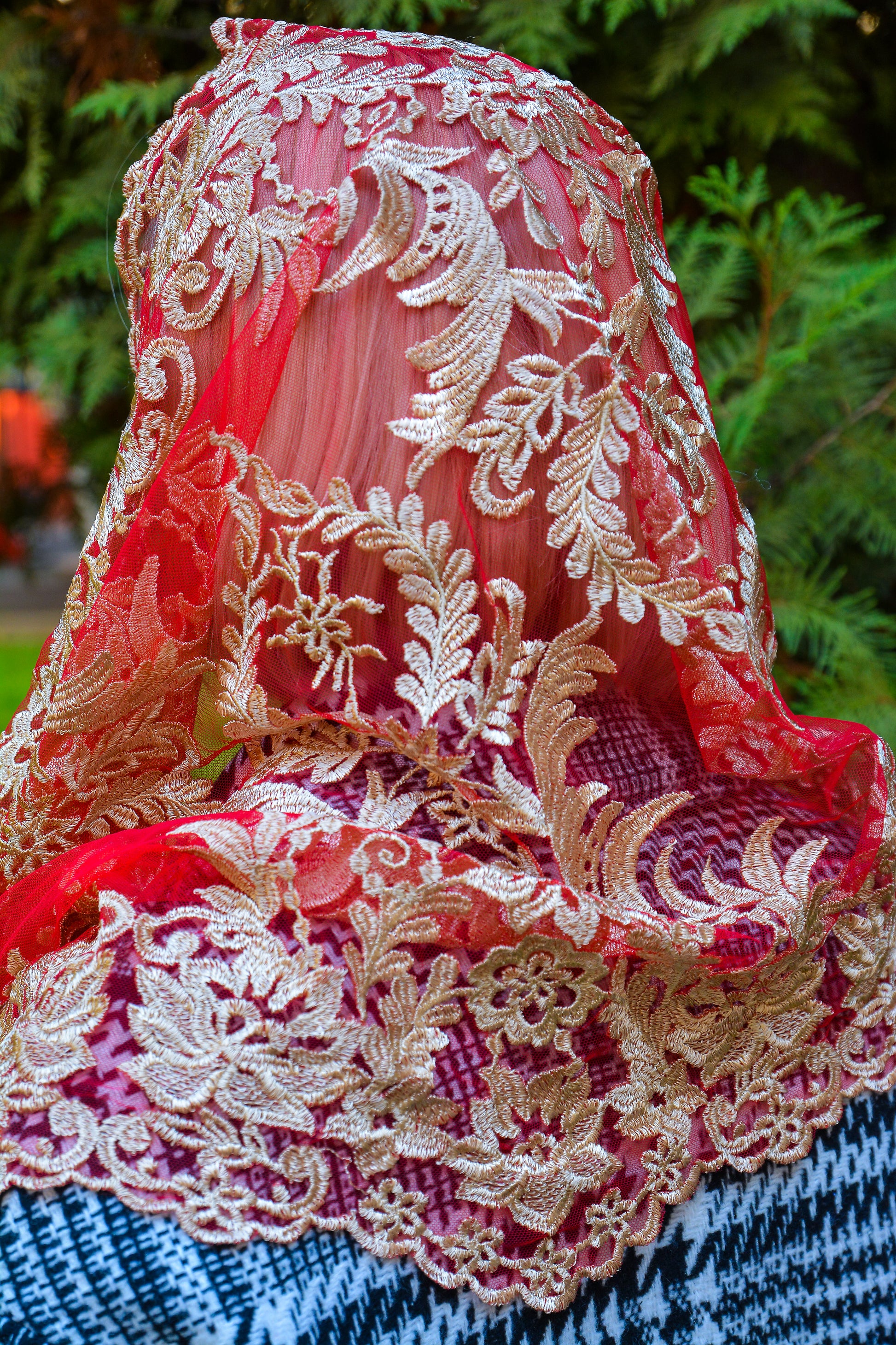 NEW!! Red Infinity Mantilla - MariaVeils