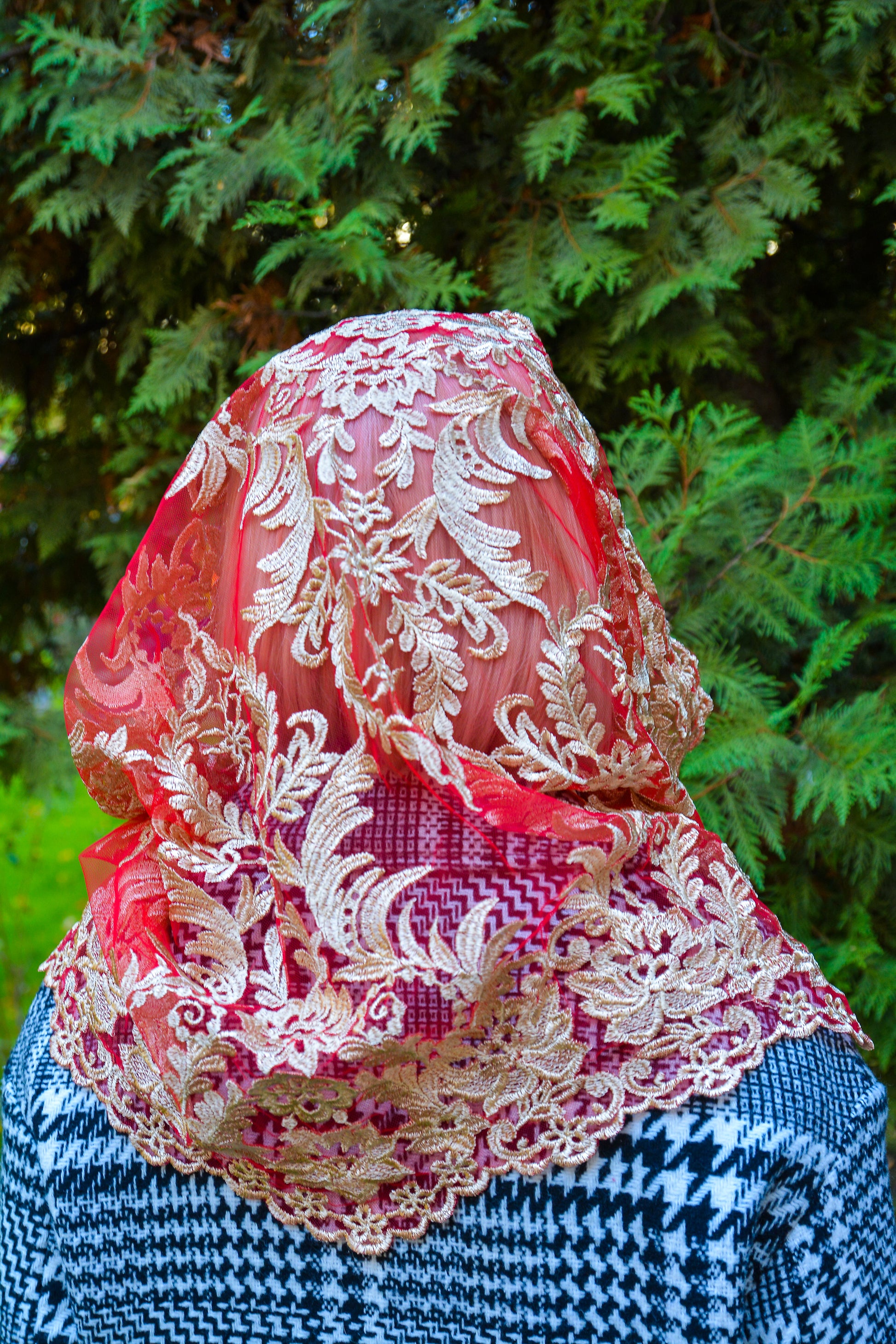 NEW!! Red Infinity Mantilla - MariaVeils