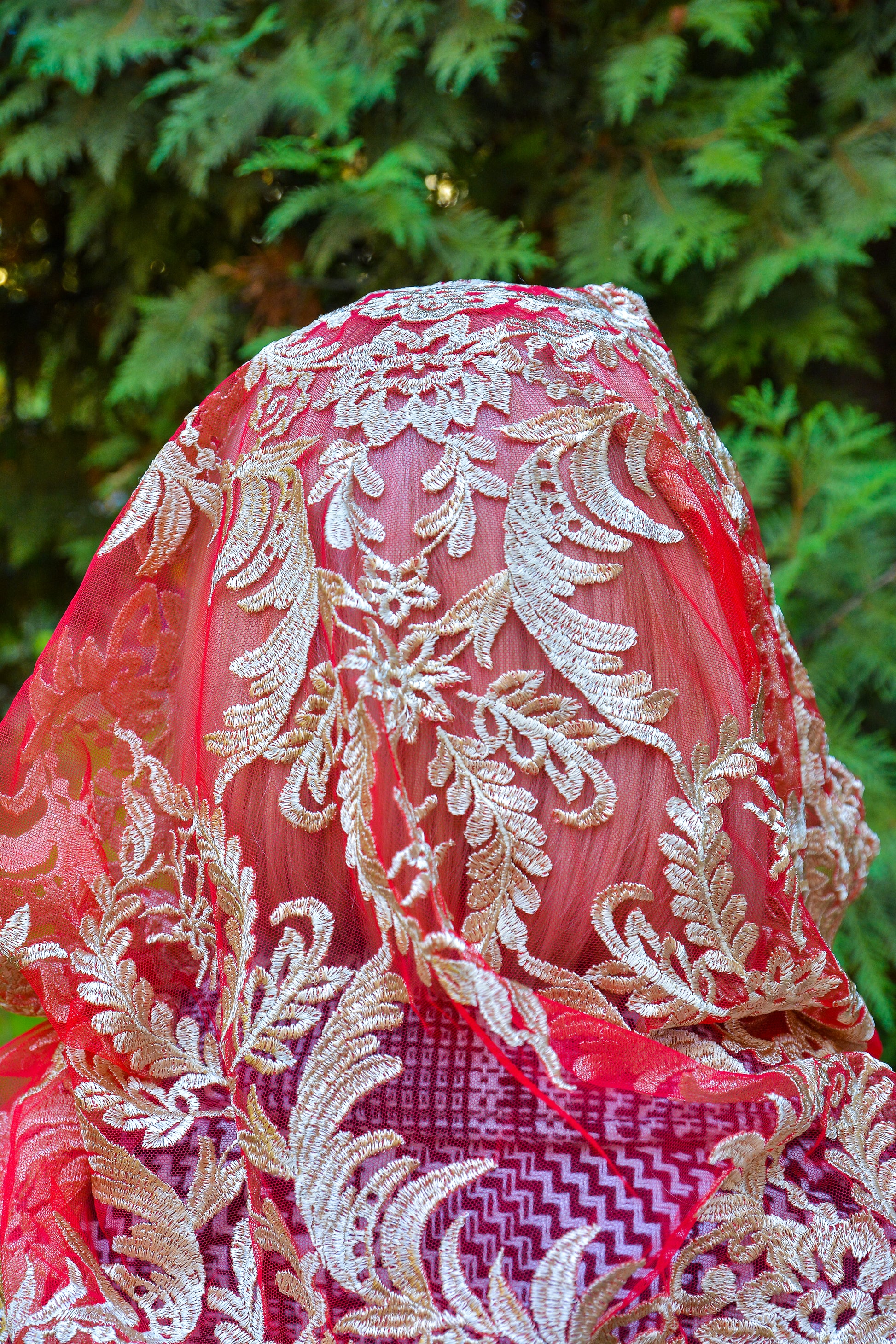 NEW!! Red Infinity Mantilla - MariaVeils