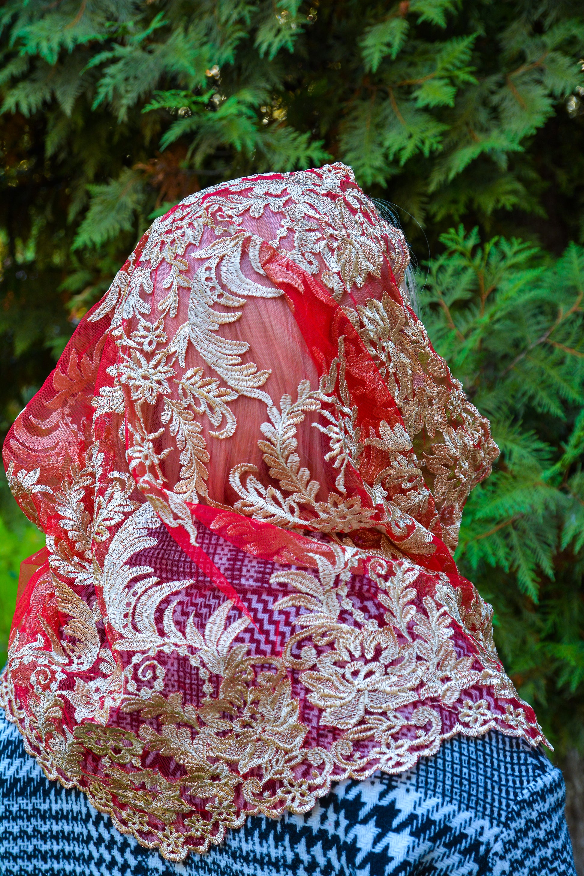 NEW!! Red Infinity Mantilla - MariaVeils