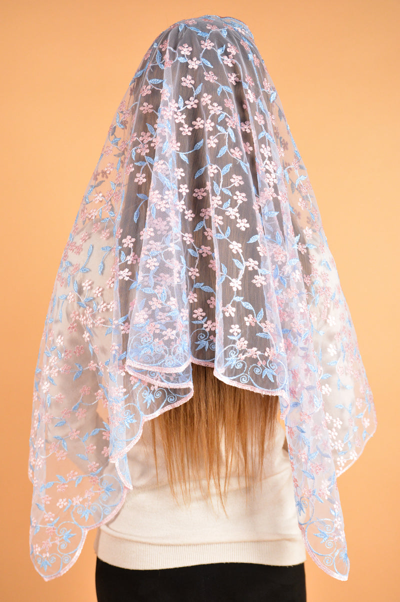 Long Floral Mantilla