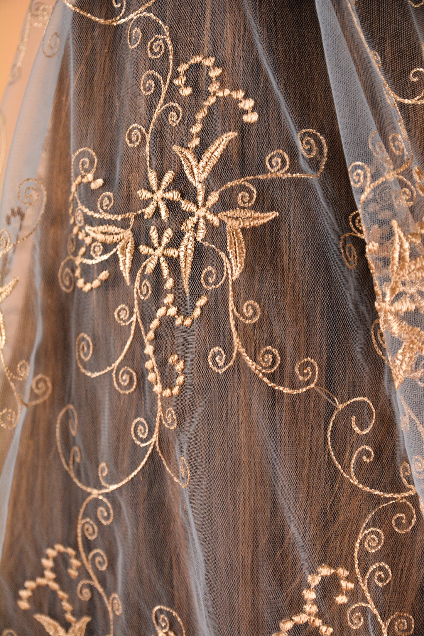 Long Gold Mantilla - MariaVeils