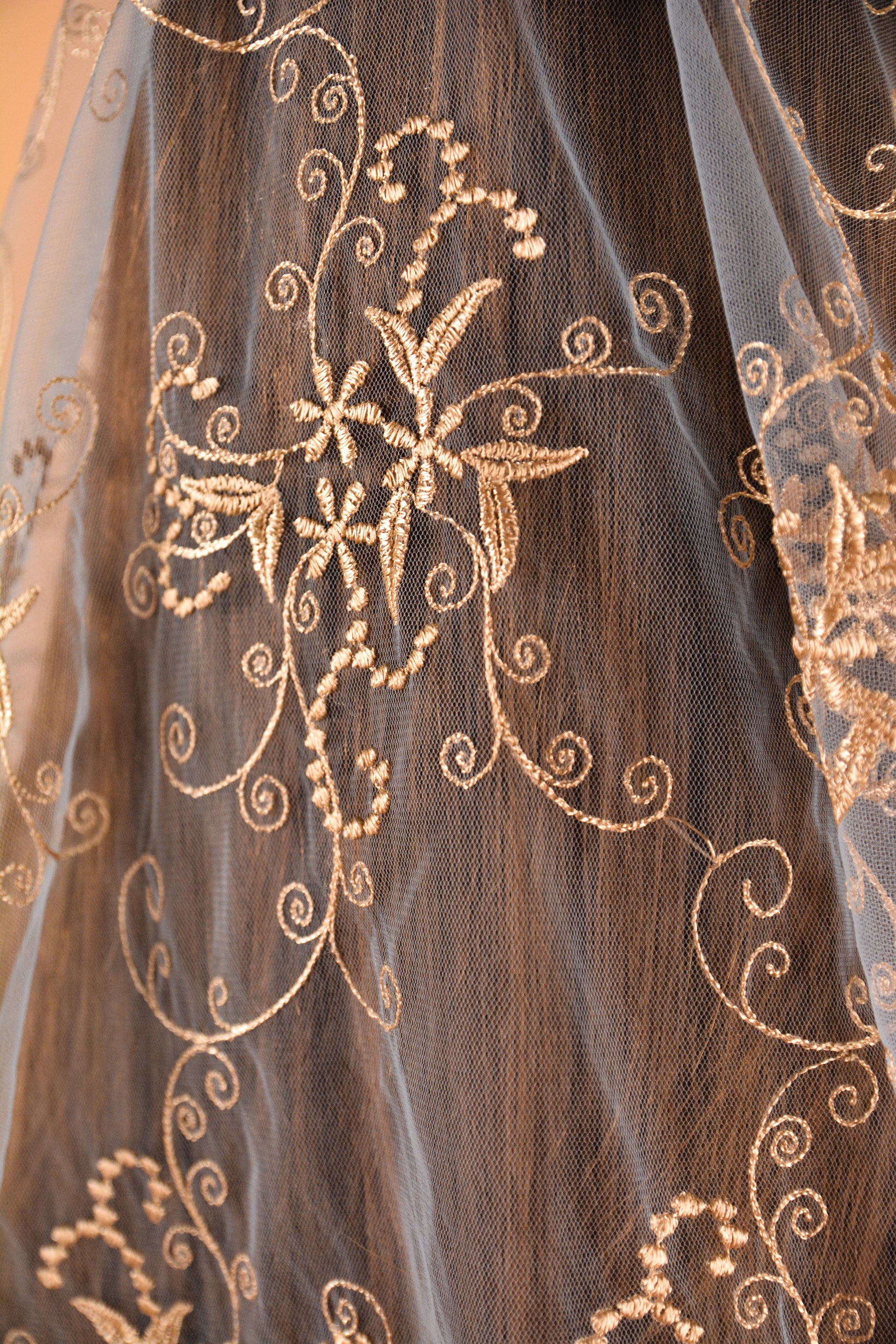 Long Gold Mantilla - MariaVeils