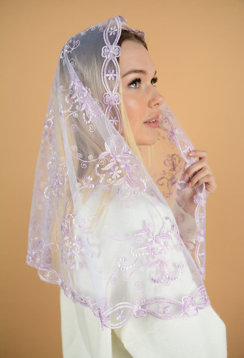 Two color Purple Veil – MariaVeils
