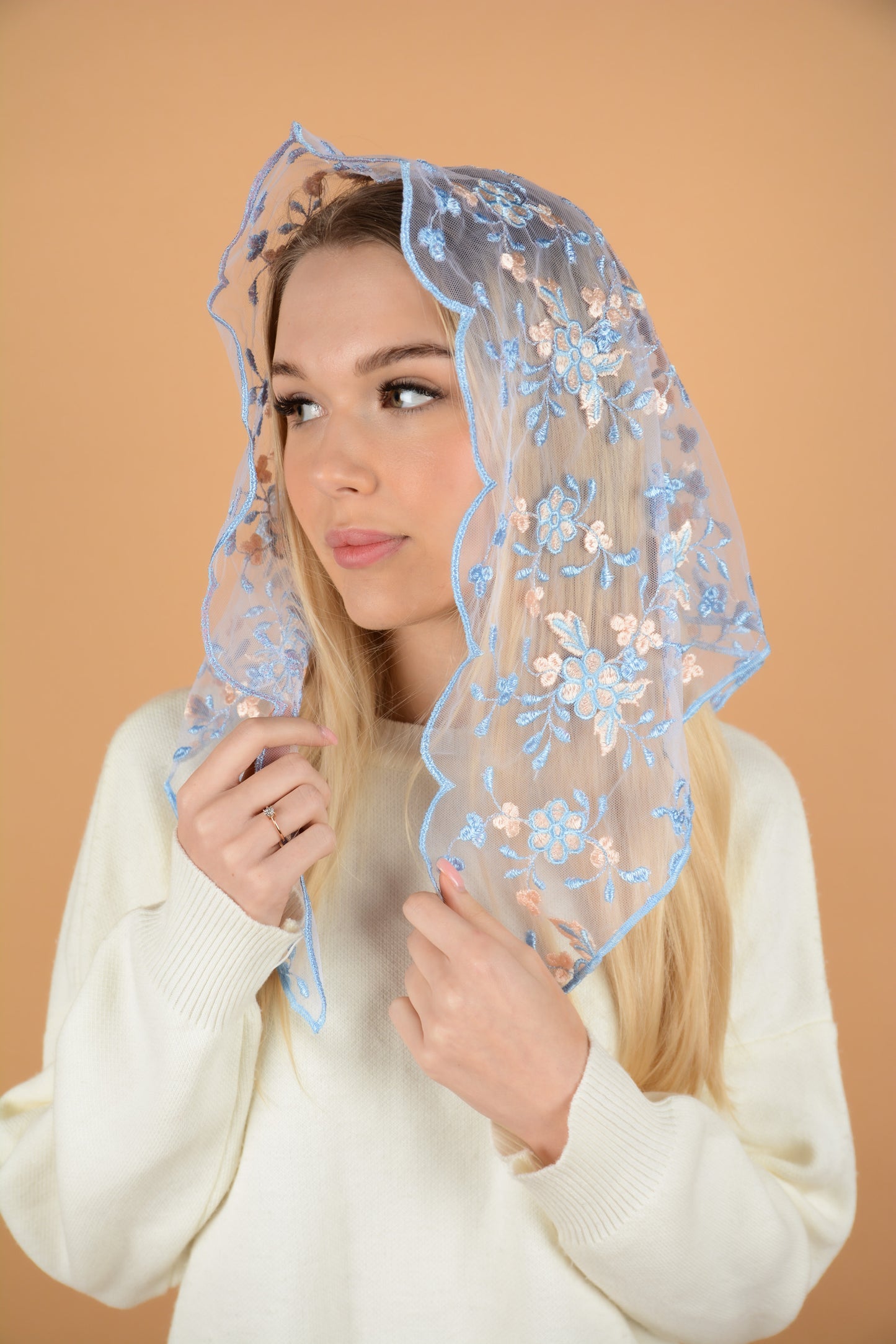 Light Blue Triangle Veil