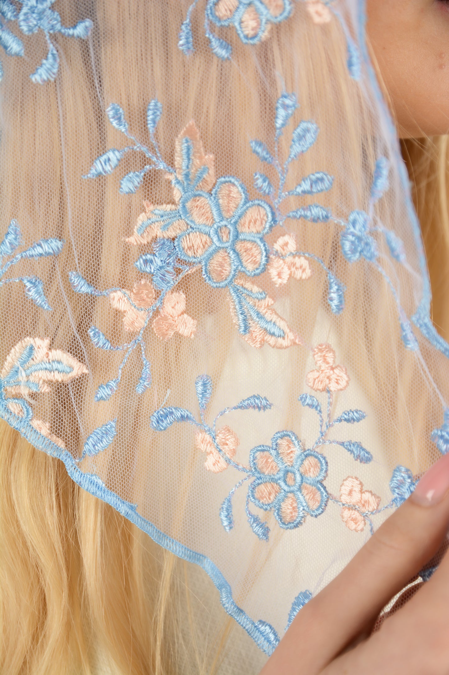 Light Blue Triangle Veil