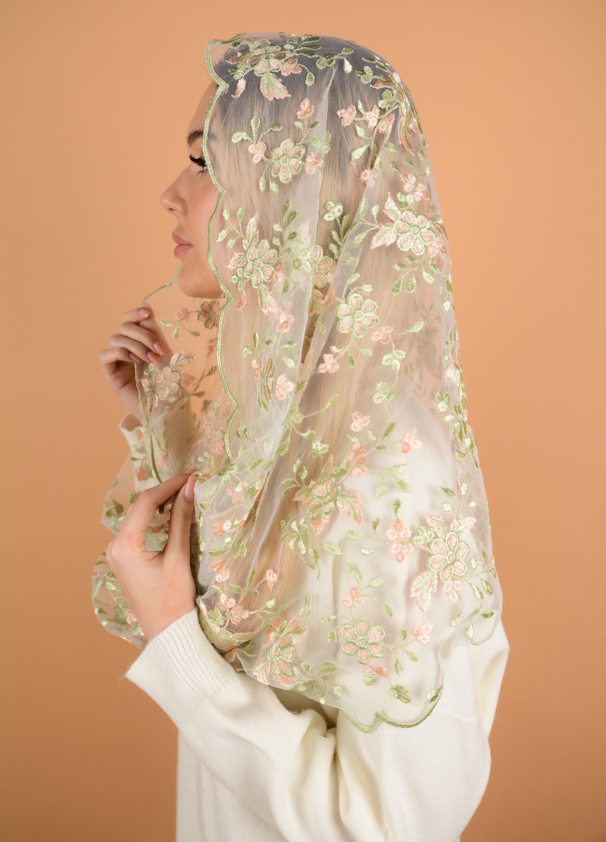 PEACH & PISTACHIO INFINITY VEIL – MariaVeils