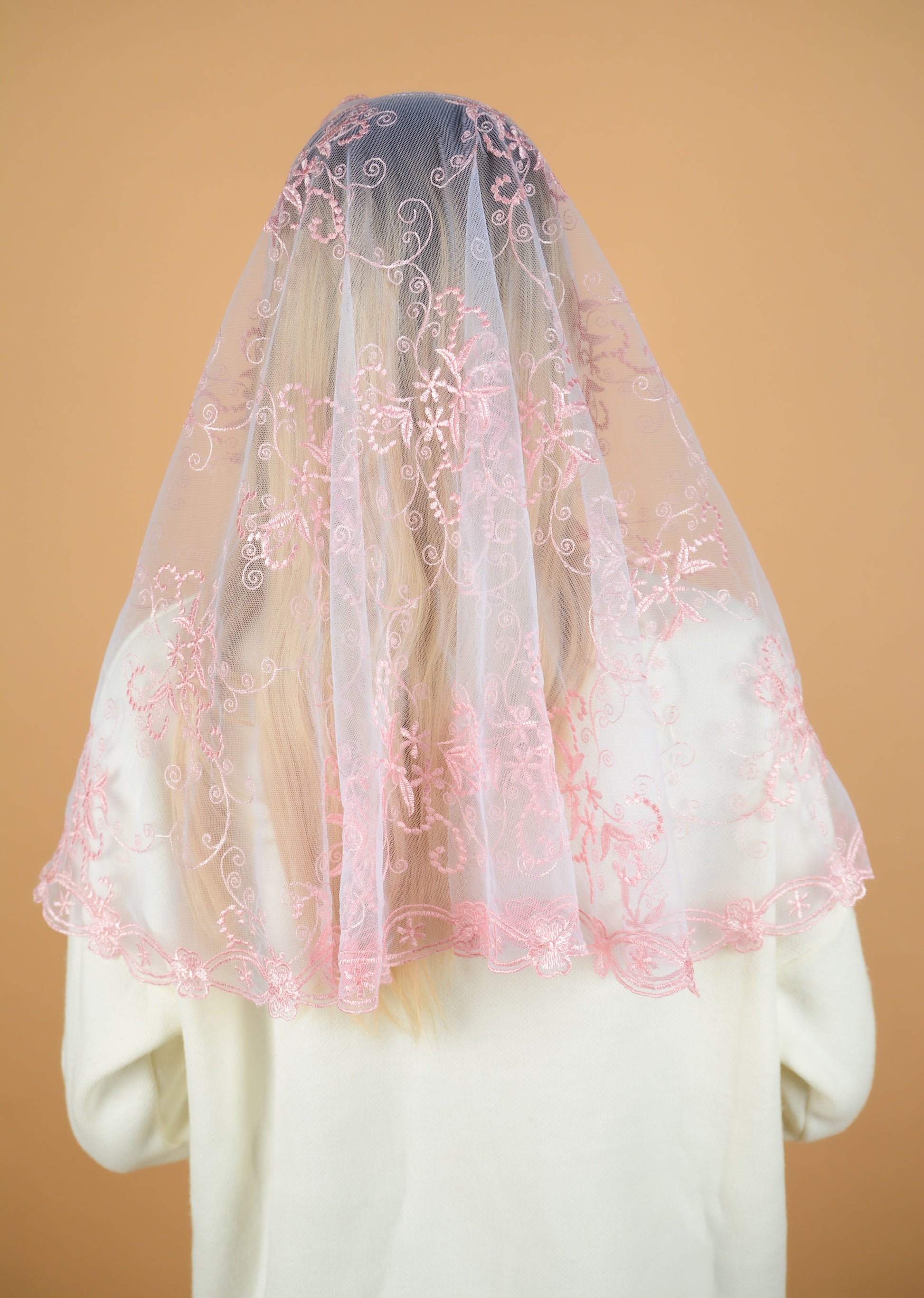 NEW!! Pink Floral Veil - MariaVeils