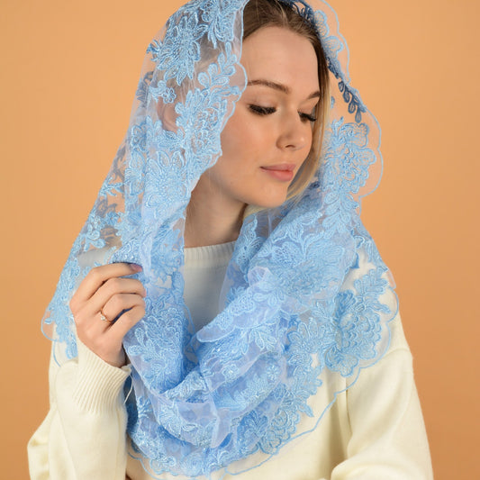 BLUE INFINITY MANTILLA - MariaVeils