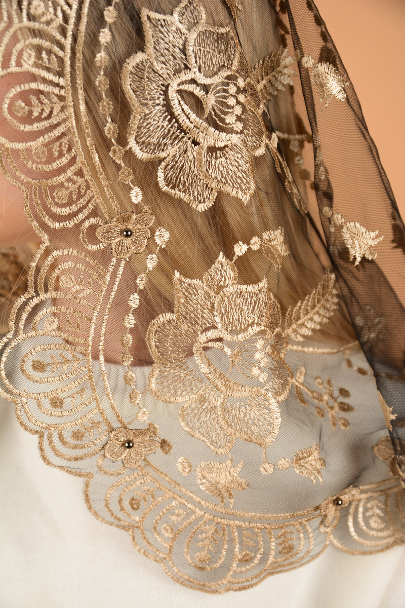 Short 3D Gold Veil - MariaVeils